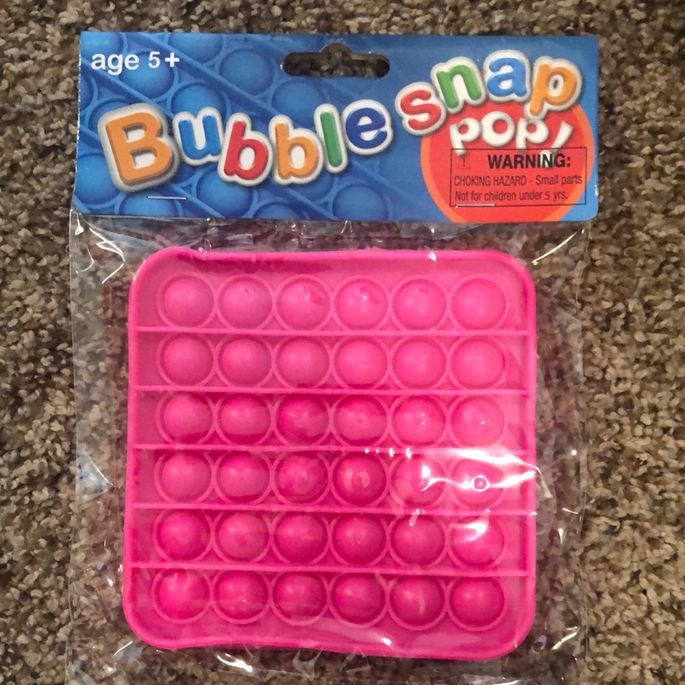 Pink Square Bubble Snap Pop It Fidget Toy